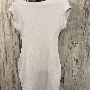 Zara Chic White Short Sleeve Dress Tee